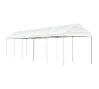 White polietilene Party Tent Canopy, 11,15 x 2,28 x 2,69 m, gazebo esterno per patio, resistente ai raggi UV, per spiaggia e campeggio, design Easy Pop Up, telaio in acciaio resistente