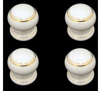 White porcelain Ceramic Credenza Armadio Porta one piece knobs Linea Oro Design