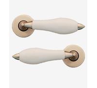 White porcelain Chamonix Rotondo Rosa Maniglia Multiplo Finiture 50mm Rosa