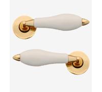 White porcelain Chamonix Rotondo Rosa Maniglia Multiplo Finiture 50mm Rosa