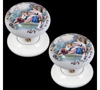 White porcelain Pomello Porta Set Love Scena Design (Coppia)