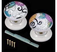 White porcelain Pomello Porta Set Pastello Woodstock Design (Coppia) 60mm