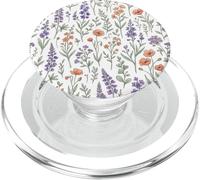 White Purple Lavender Blossom Leaves Flower Floral Bookish PopSockets PopGrip per MagSafe