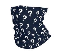 White Question Mark Print Ghetta da Collo Antivento Passamontagna Elastico Sciarpa A Tubo per attività Adulto Multiuso Headwrap