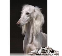 White Saluki Dog Jigsaw Puzzle Impossibili 1000Pcs Decorazione Per La Casa. Rilassamento E Intelligence Per Adulti E Ragazzi Da 14 Anni 1000pcs (75x50cm)