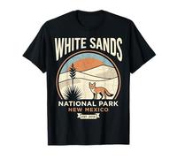 White Sands National Park New Mexico Vintage Fox Tramonto Art Maglietta