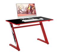 WHITE SHARK 539443 Scrivania Gaming per PC Design Ergonomico Rosso Rosso