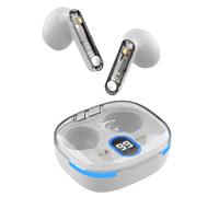 White Shark Auricolari Wireless Bluetooth v5.3 Custodia di ricarica con display Bianco