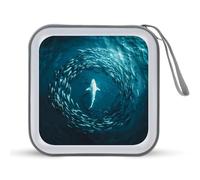 White Shark Caccia Pesci in The Blue Ocean CD Case Holder Portatile 40 Capacità DVD Portafoglio Storage Organizer per Auto Viaggi, Stile:, Taglia unica