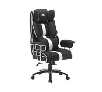 White Shark LE MANS - Sedia da gaming nera e bianca, sedia da corsa reclinabile
