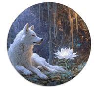White She-wolf in The Cave, Magic Flowers Puzzle 1000Pcs Decorazione Per La Casa. Rilassamento E Intelligence Per Adulti E Bambini Da 14 Anni 1000pcs (67.5x67.5cm)