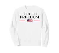 White Shirt That Says Freedom with Flag Freedom Sign America Felpa