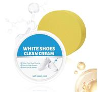 White Sho - Detergente per scarpe da ginnastica, 100 g, professionale per la pulizia delle calzature con spugna scrubber, lucidante anti-ingiallimento, per stivali, pelle, rete, , tela