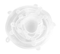 White Silicone Reusable Food Preservation Cover Stretchable Elastic Lid for Bowl Fruit Vegetable Food Grade Non Airtight Seal Kitchen Supplies (White)