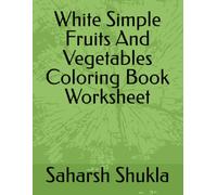 White Simple Fruits and Vegetables Coloring Book Worksheet
