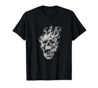 White Skull Gothic Dark Art Men - Rock Biker Gift Maglietta