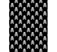 White Skulls and Crossbones Sketch Book on Black Background - White Color Interior Pages and Page Numbers: A Perfect Gift for anyone who loves drawing, sketching, and practicing art skills