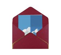 White Snow Capped Mountains elegante biglietto di auguri - Premium Pearl Paper pieghevole con bordo dorato, interno bianco per messaggio personale - perfetto per Natale, compleanno, matrimonio e San