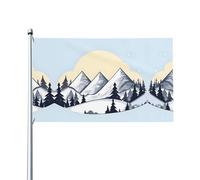 White Snowy Mountains Prints Bandiere decorative per esterni 0,9 x 1,5 m leggere e belle adatte per cortili all'aperto e celebrazioni di festival.