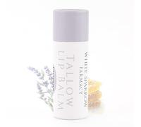 White Sparrow Farmacy - Balsamo per labbra biologico al sebo (lavanda e miele) da mucche nutrite con erba, super idratante con sebo, olio d'oliva e olio d'oliva.