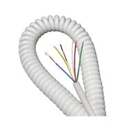White Spiral 6 Core 24 AWG 0.2mm Flexible Telescopic Cable Wire | High Stretch Resilient For Electronics Equipment Industrial Wiring Projects(Stretch 8 meter)