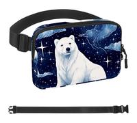 White Starry Polar Bear-1662 - Marsupio unisex, alla moda, per jogging, escursionismo, escursionismo, donna, uomo, multicolore, 4 x 23 x 15 cm, Multicolore, 1.5x9.0x5.9in/4x23x15cm