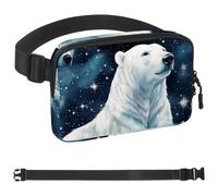 White Starry Polar Bear-1665 - Marsupio unisex, alla moda, per jogging, escursionismo, escursionismo, donna, uomo, multicolore, 4 x 23 x 15 cm, Multicolore, 1.5x9.0x5.9in/4x23x15cm