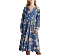 White Stuff Abito in Jersey Megan da Donna - Un Versatile Abito a Maniche Lunghe con Scollo a V per Un Look Senza Sforzo - Blu Mlt - Taglia 46R