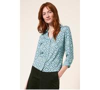 White Stuff Annie Jersey Shirt Teal Printed Taglia: 22 | Camicie Abbottonate Outlet | Donna | Ciano