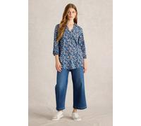 White Stuff Annie Longline Shirt Blue Print Taglia: 8 | Camicie Abbottonate Outlet | Donna | Blu
