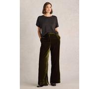 White Stuff Belle Wide Leg Velvet Trouser Khaki Green Taglia: 14 REGULAR | Pantaloni da completo Outlet | Donna | Marrone