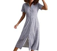 White Stuff Camicia in Jersey RUA da Donna White Stuff - Modello a Maniche Corte con Bottoni - Blu Mlt - Taglia 42R