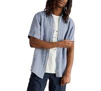 White Stuff Camicia in Lino Keswick da Uomo - Camicia Casual a Maniche Corte - CHAMB Blue - Taglia XL