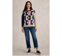 White Stuff City Check Heart Jumper Natural Multi Taglia: 12 | Maglioni a maglia Outlet | Donna |