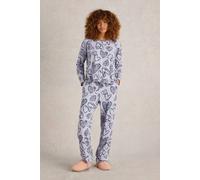 White Stuff Fern Tie Hem Jersey Top Grey Print Taglia: M | Maglie a manica lunga Outlet | Donna | Grigio