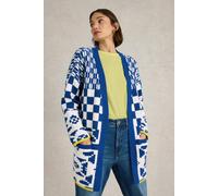 White Stuff Geo Mix Cardi Blue Multi Taglia: L | Cardigan Outlet | Donna | Blu