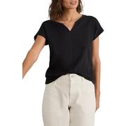 White Stuff Maglietta Corta da Donna Nelly Notch Neck - Casual Essential - Pure Blk - Taglia 38R