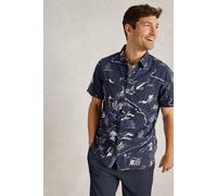 White Stuff Map Ss Printed Shirt Navy Print Taglia: S | Camicie Casual Outlet | Uomo | Blu