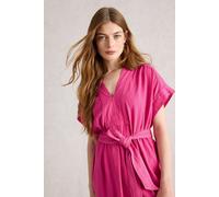 White Stuff Marianne Linen Blend Dress Bright Pink Taglia: 14 PETITE | Abiti Midi Outlet | Donna | Bianco
