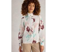 White Stuff Pauline Frill Neck Top Ivory Multi Taglia: 14 | Maglie a manica lunga Outlet | Donna | Bianco