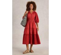 White Stuff Willow Broderie Dress Dark Red Taglia: 16 REGULAR | Abiti Midi Outlet | Donna | Rosso