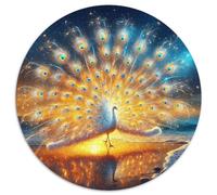 White Swan 1000 Pezzis Peacock Spreads Its Wings Rotonda Puzzle Per Bambini Animali Di Tutto Il Mondo Per Regali Educativi Puzzle Arte Idea Regalo Per Lei O Lui 1000pcs (67.5x67.5cm)