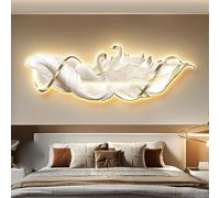 White Swan a tema camera da letto pittura decorativa,headboard hanging picture,divano a parete background con parete illuminata, luce decorativa a LED da parete per sala d'aria(A,120 x 40 cm/47,2 x