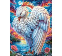 White Swan with Angel Wings Puzzle 1000 Pezzi Per Bambini Ragazzi Mitos Fantástico Cuento De Hadas Cartone Di Alta Qualità Atossico Attività Educativa Per Tempo Libero Scolastico Con Confezione Regalo