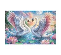 White Swans with Pink Wings at Colorful Sunset Puzzle 1000 Pezzi Sfida Logica Avanzata Rompicapo Per Menti Brillanti Stimolo Cognitivo Esercizio Mentale Regalo Per Laurea 1000 PCS