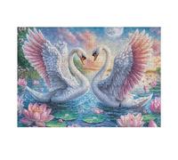 White Swans with Pink Wings at Colorful Sunset Puzzle 300 Pezzi Giochi Da Tavolo Per Coppie Attività Condivisa Rilassamento E Complicità Regalo Per Anniversario San Valentino 300 PCS
