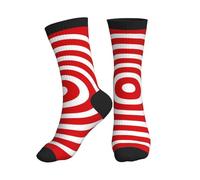 White Target - Calzini sportivi da uomo e donna, con cerchi concentrici, traspiranti, per corsa, camminata, palestra, con supporto imbottito per arco plantare, antiscivolo, EU 36-48, 3, Taglia unica