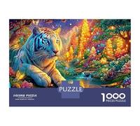 White Tiger by Glowing Forest Stream Puzzle Da 1000 Pezzi The Forest King Ideale Per I Regali Di Compleanno E Di Natale 52x38cm/1000pcs