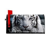 White Tiger - Copertura magnetica per cassetta postale, dimensioni standard, 53,3 x 45,7 cm, copertura magnetica per cassetta postale, decorazione per la casa e il giardino