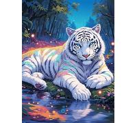 White Tiger Cub in A Magical Glow Puzzle 1000 Pezzi Difficili Per Adulti Wildlife Pet Cartone Opaco Anti Riflesso Tema Astratto Per Passatempo Impegnativo Con Poster Incluso Migliore Vendita 1000 PCS